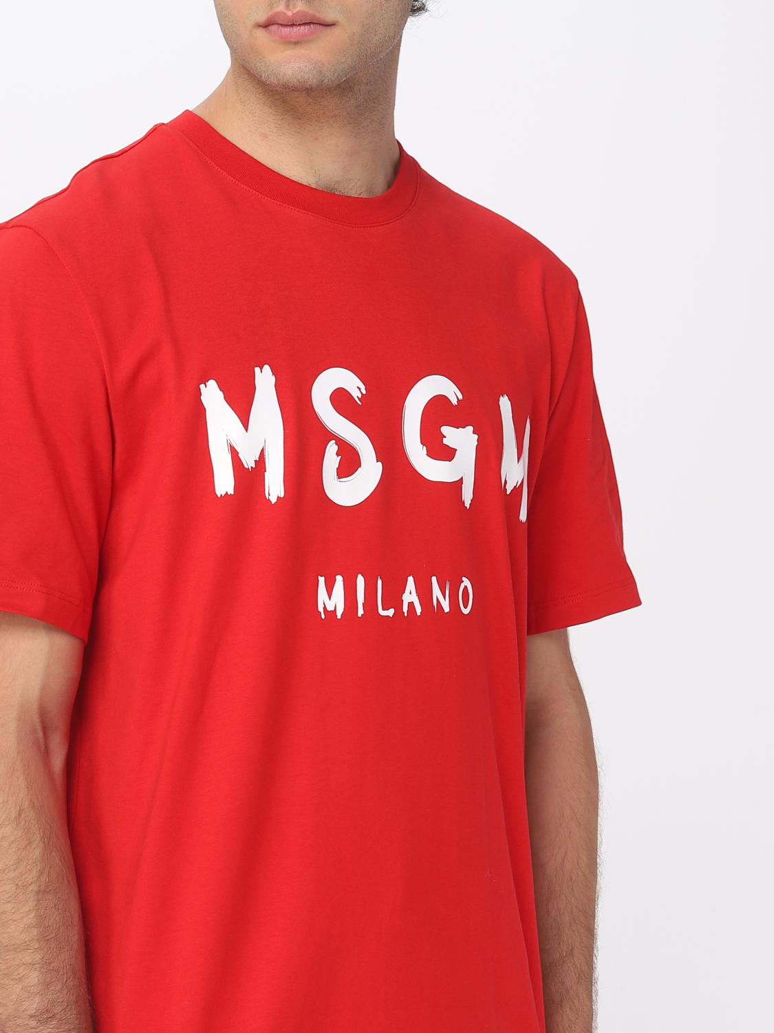 MSGM T-SHIRT: MSGM cotton t-shirt, Red - Img 4