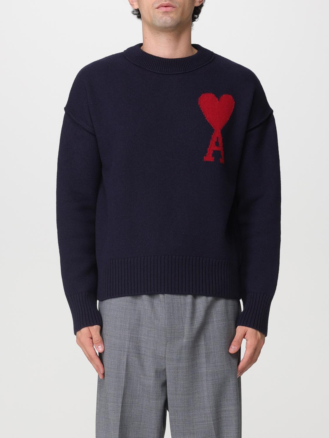 AMI PARIS JERSEY: Sudadera hombre Ami Paris, Azul Oscuro - Img 1