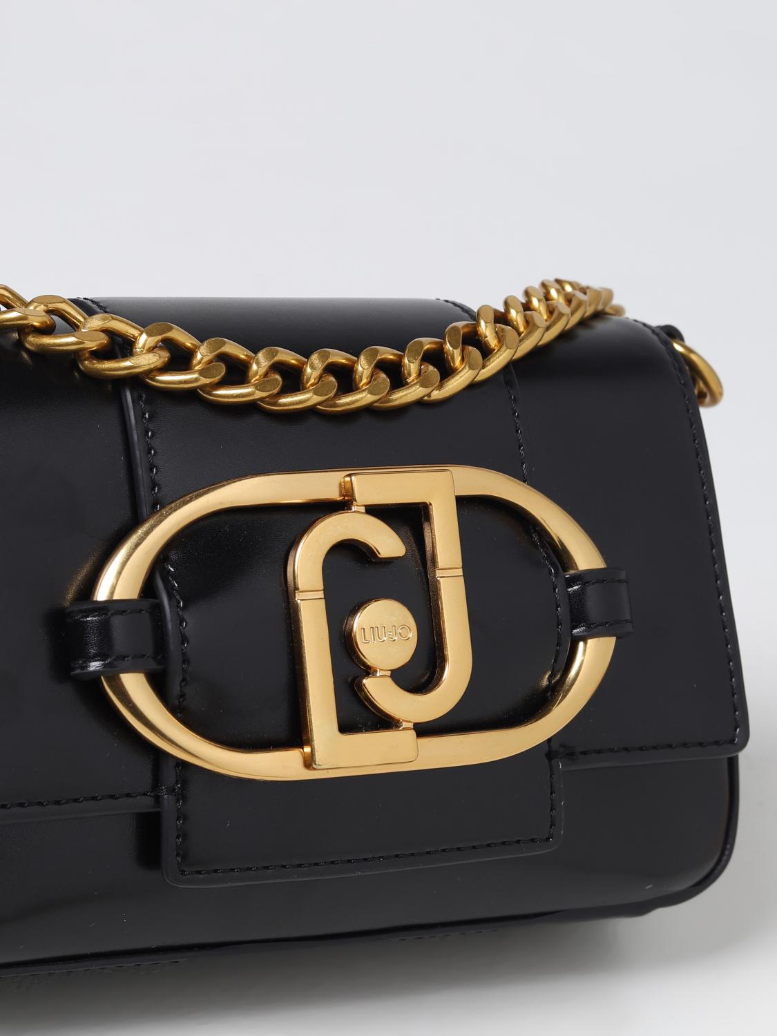 LIU JO BORSA MINI: Borsa Adenia Liu Jo in pelle sintetica con placca logo in metallo, Nero 1 - Img 3