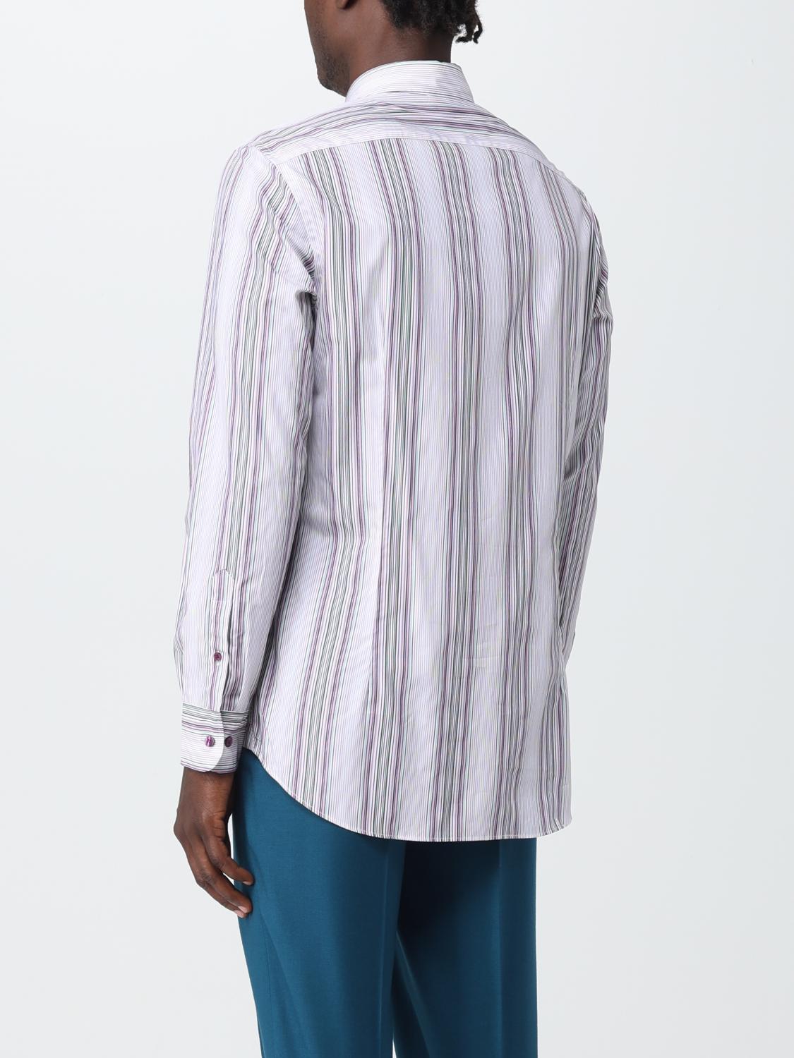 ETRO SHIRT: Etro shirt in striped cotton with logo, Multicolor - Img 3
