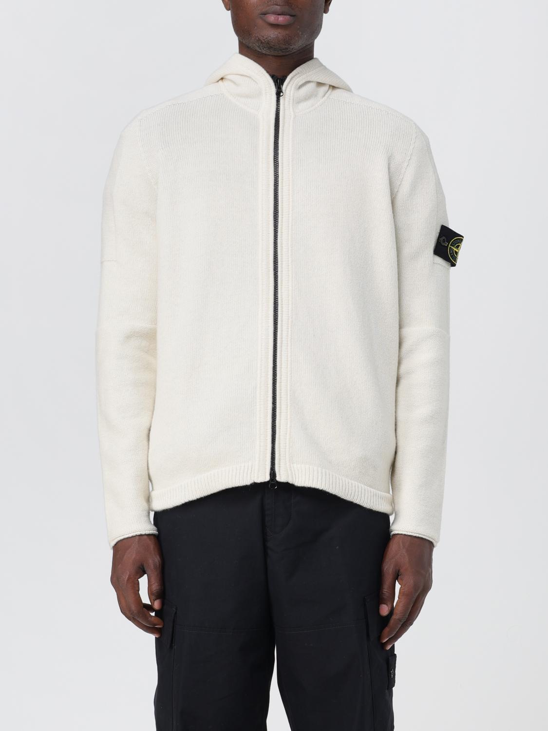 STONE ISLAND 针织开衫: 毛衣 男士 Stone Island, 白色 - Img 1