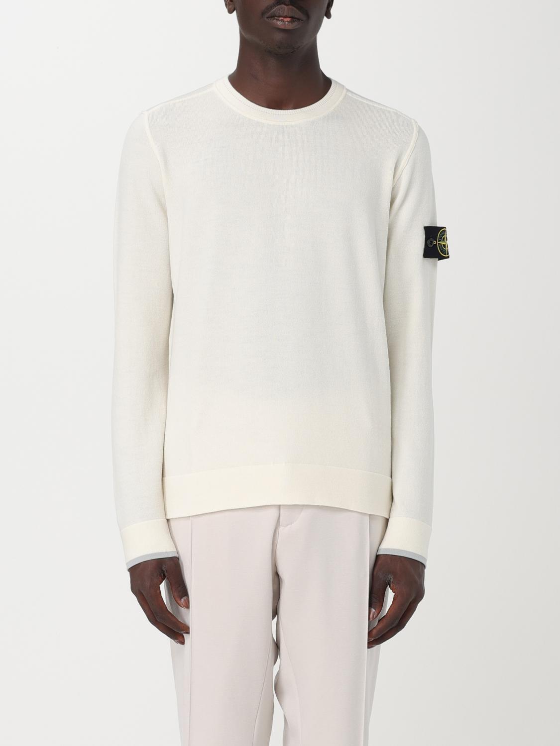 STONE ISLAND PULL: Pull homme Stone Island, Blanc - Img 1