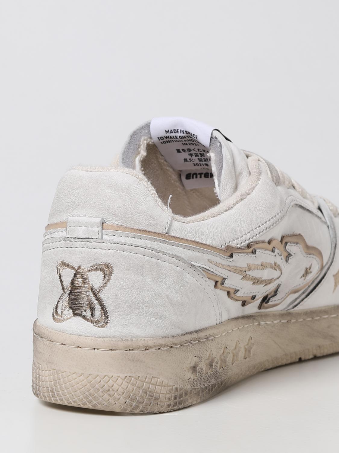 ENTERPRISE JAPAN SNEAKERS: Sneakers EJ Egg Rocket Enterprise Japan in pelle used, Bianco - Img 3