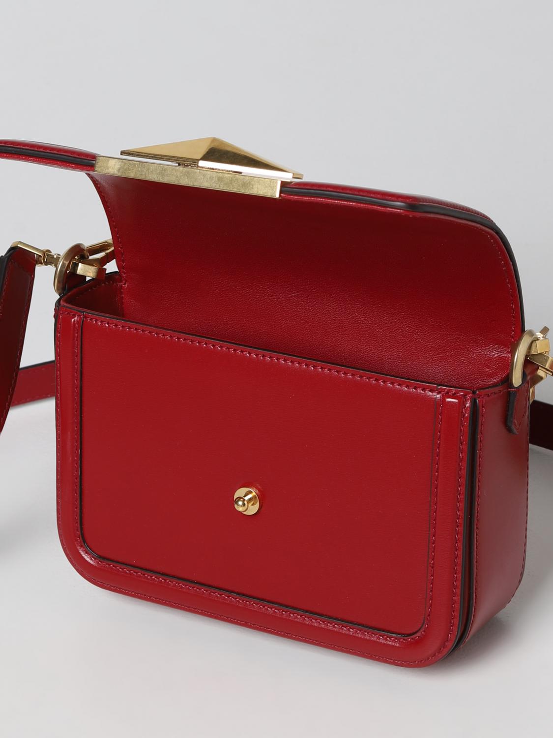 JIMMY CHOO BORSA MINI: Borsa Diamond Jimmy Choo in pelle, Bordeaux - Img 4