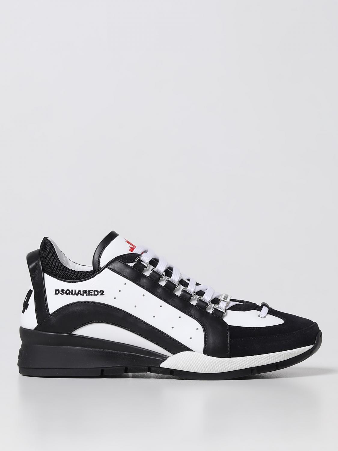 DSQUARED2 SNEAKERS: Dsquared2 Legendary sneakers in leather with embroidered logo, White - Img 1