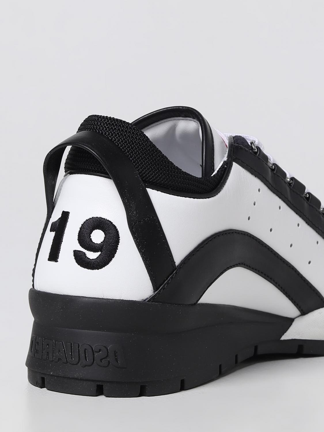 DSQUARED2 SNEAKERS: Dsquared2 Legendary sneakers in leather with embroidered logo, White - Img 3