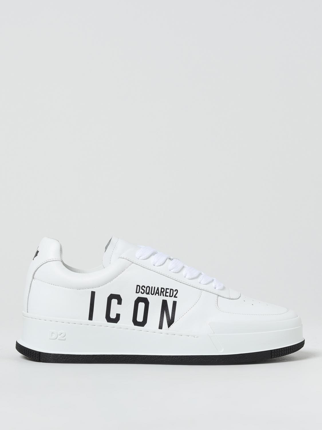 DSQUARED2 SNEAKERS: Sneakers Canadian Dsquared2 in pelle con logo stampato, Bianco - Img 1