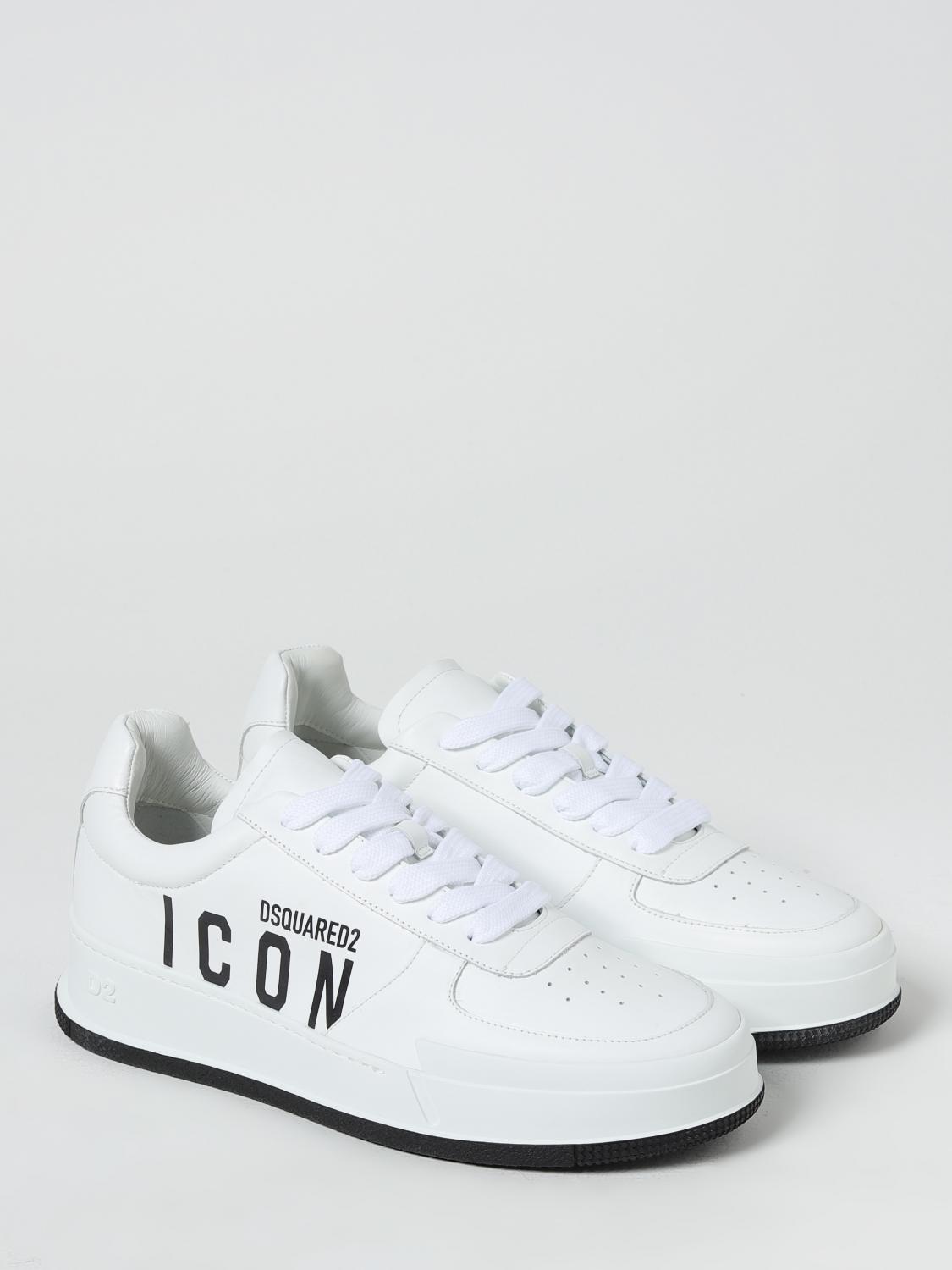 DSQUARED2 SNEAKERS: Sneakers Canadian Dsquared2 in pelle con logo stampato, Bianco - Img 2