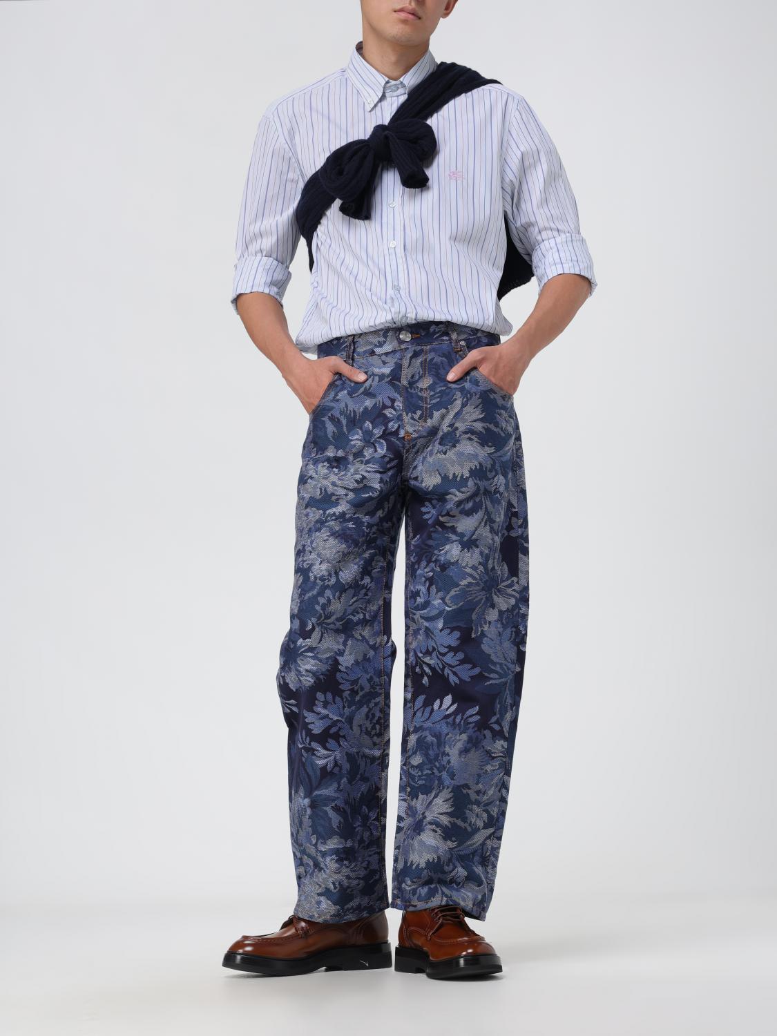 ETRO 衬衫: 毛衣 男士 Etro, 蓝色 - Img 2