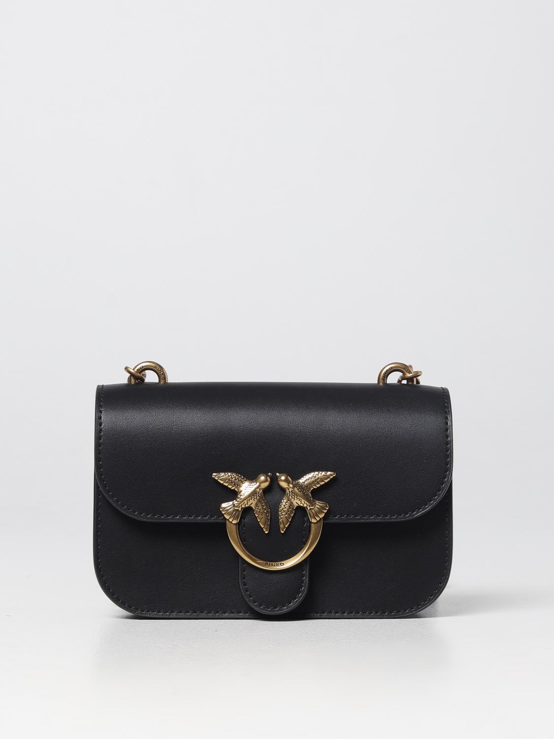 PINKO BORSA MINI: Borsa Love Bell Mini Pinko in pelle, Nero - Img 1