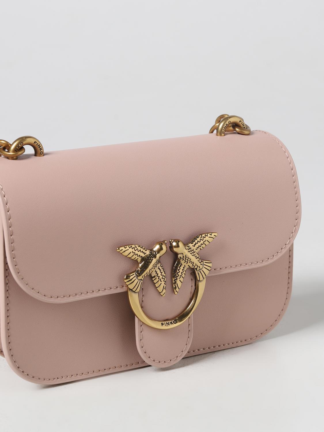 PINKO BORSA MINI: Borsa Love Bell Mini Pinko in pelle, Cipria - Img 3
