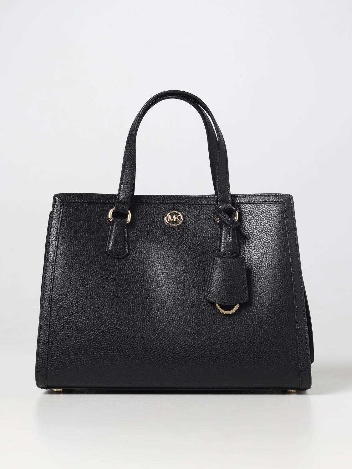 MICHAEL KORS BORSA A MANO: Borsa Chantal Michael Kors in pelle a grana, Nero - Img 1