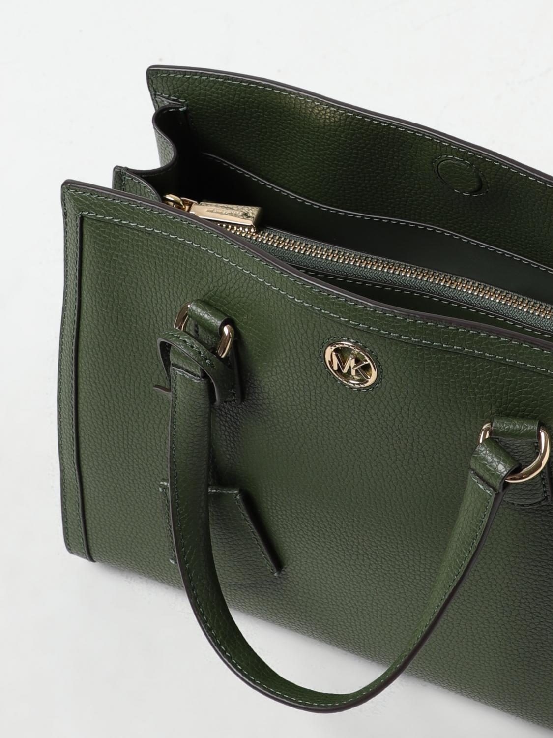 MICHAEL KORS BORSA A MANO: Borsa Chantal Michael Kors in pelle a grana, Verde - Img 3