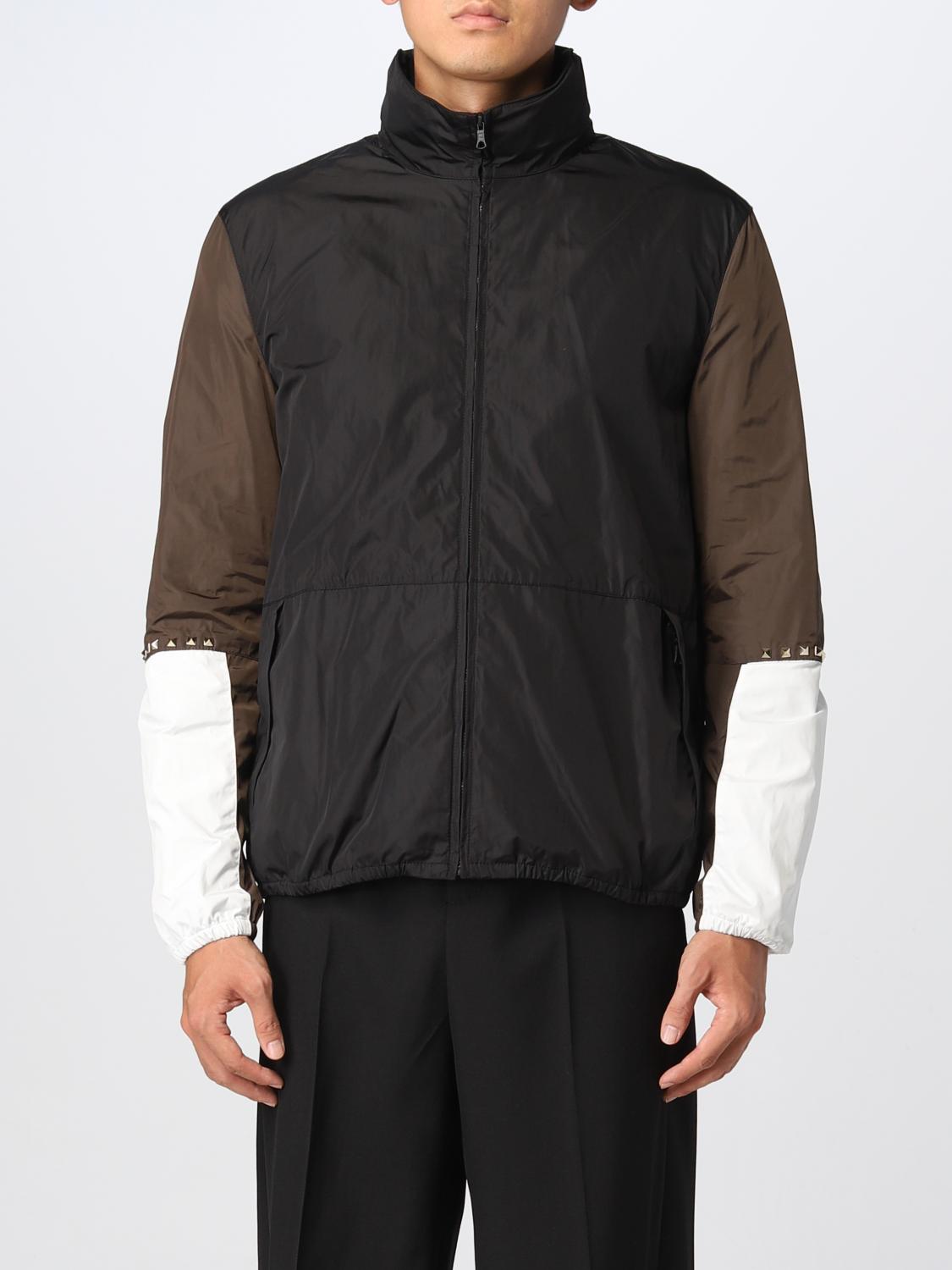 Valentino Rockstud jacket in nylon - Black | 3V3CIN609HR | GIGLIO.COM