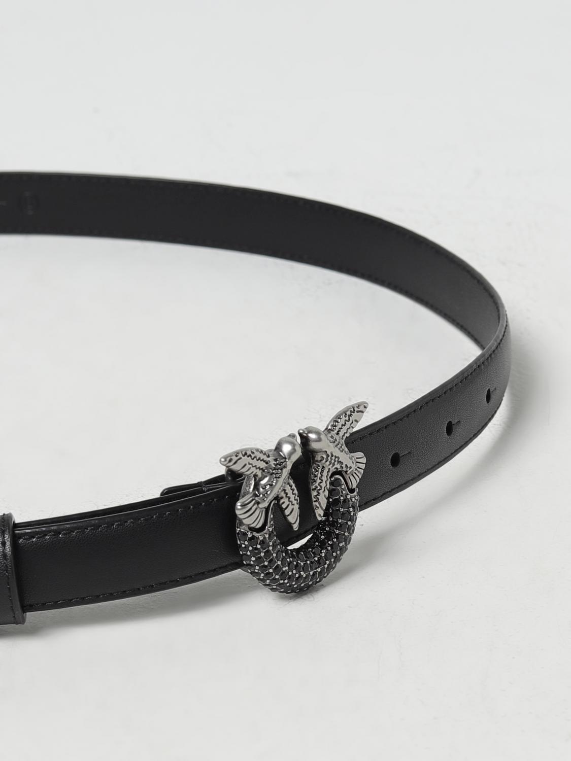 PINKO CINTURA: Cintura Pinko in pelle con fibbia gioiello , Nero 1 - Img 2