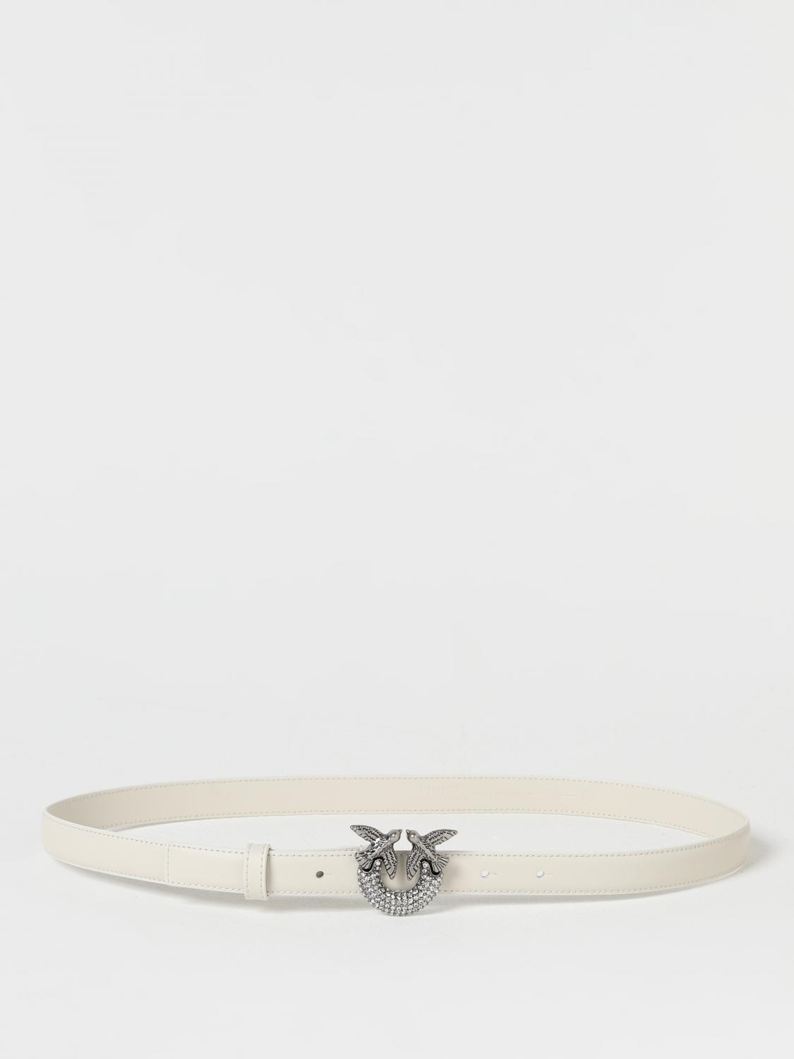 PINKO CINTURA: Cintura Pinko in pelle con fibbia gioiello , Bianco 1 - Img 1