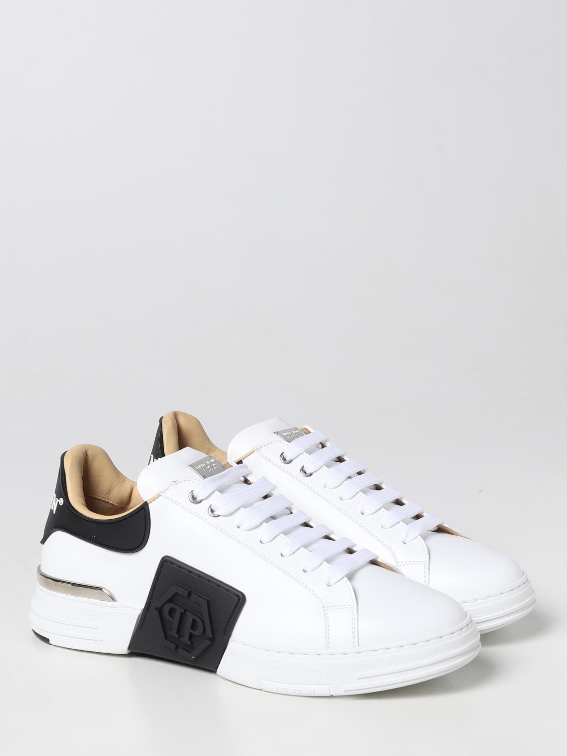 PHILIPP PLEIN SNEAKERS: Sneakers Phantom Kick$ Philipp Plein in pelle, Bianco - Img 2