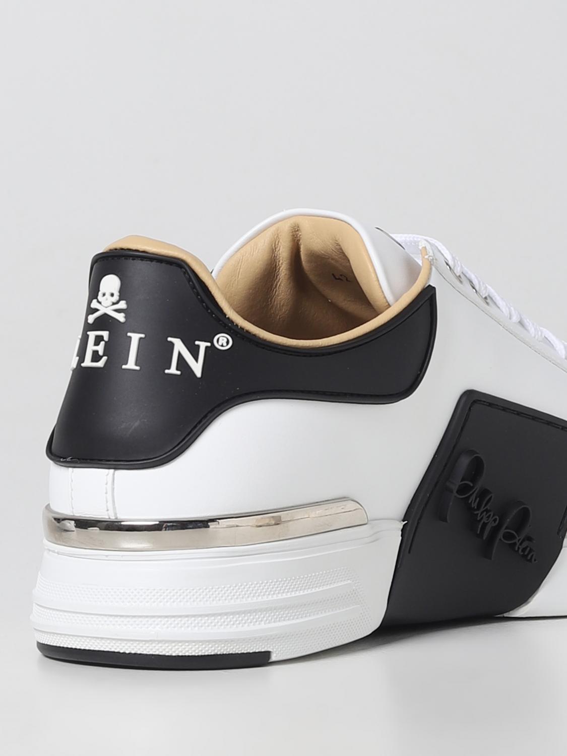 PHILIPP PLEIN SNEAKERS: Sneakers Phantom Kick$ Philipp Plein in pelle, Bianco - Img 3