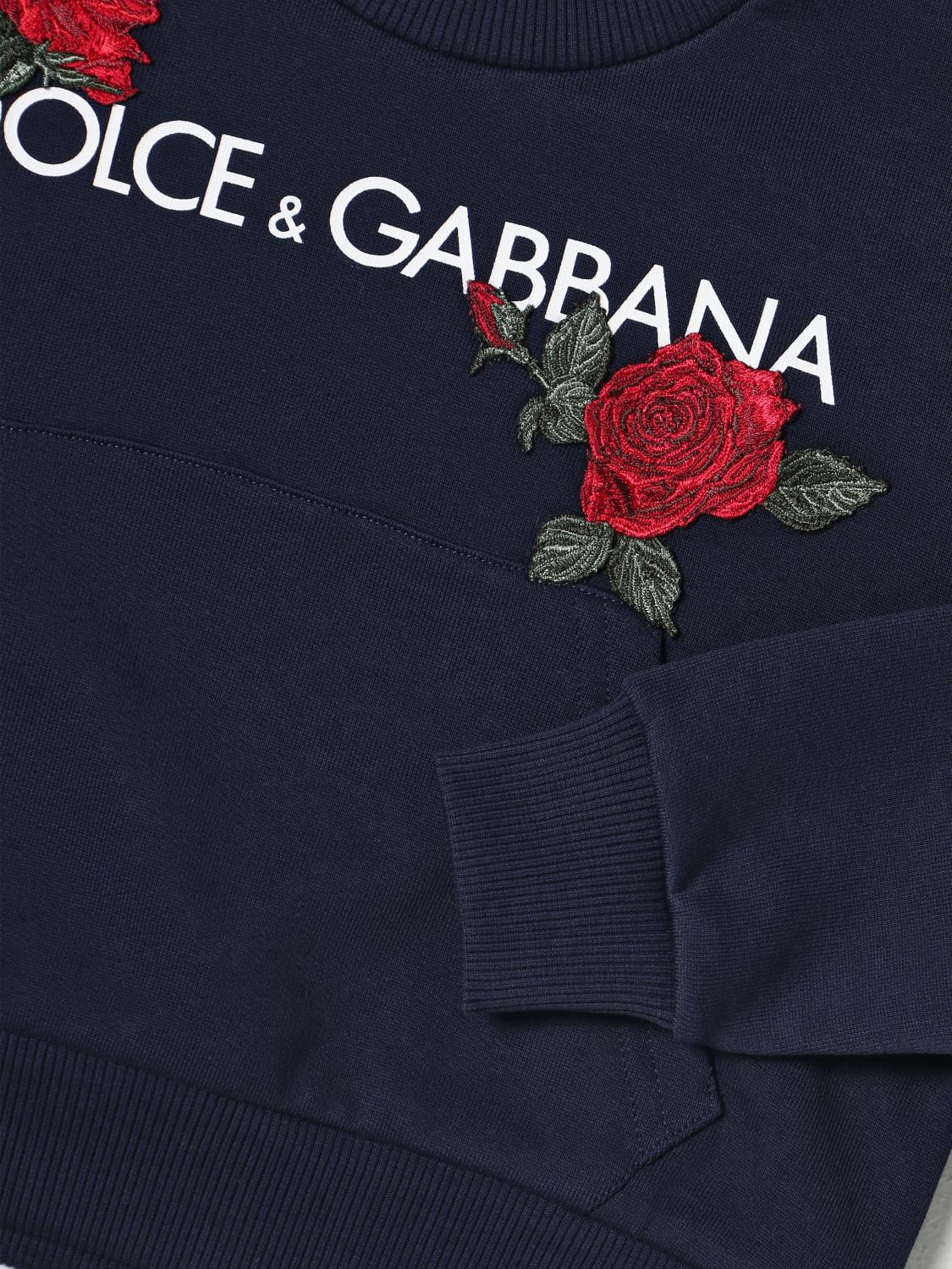 DOLCE & GABBANA SWEATER: Dolce & Gabbana cotton sweatshirt with logo print and applied patches, White - Img 3