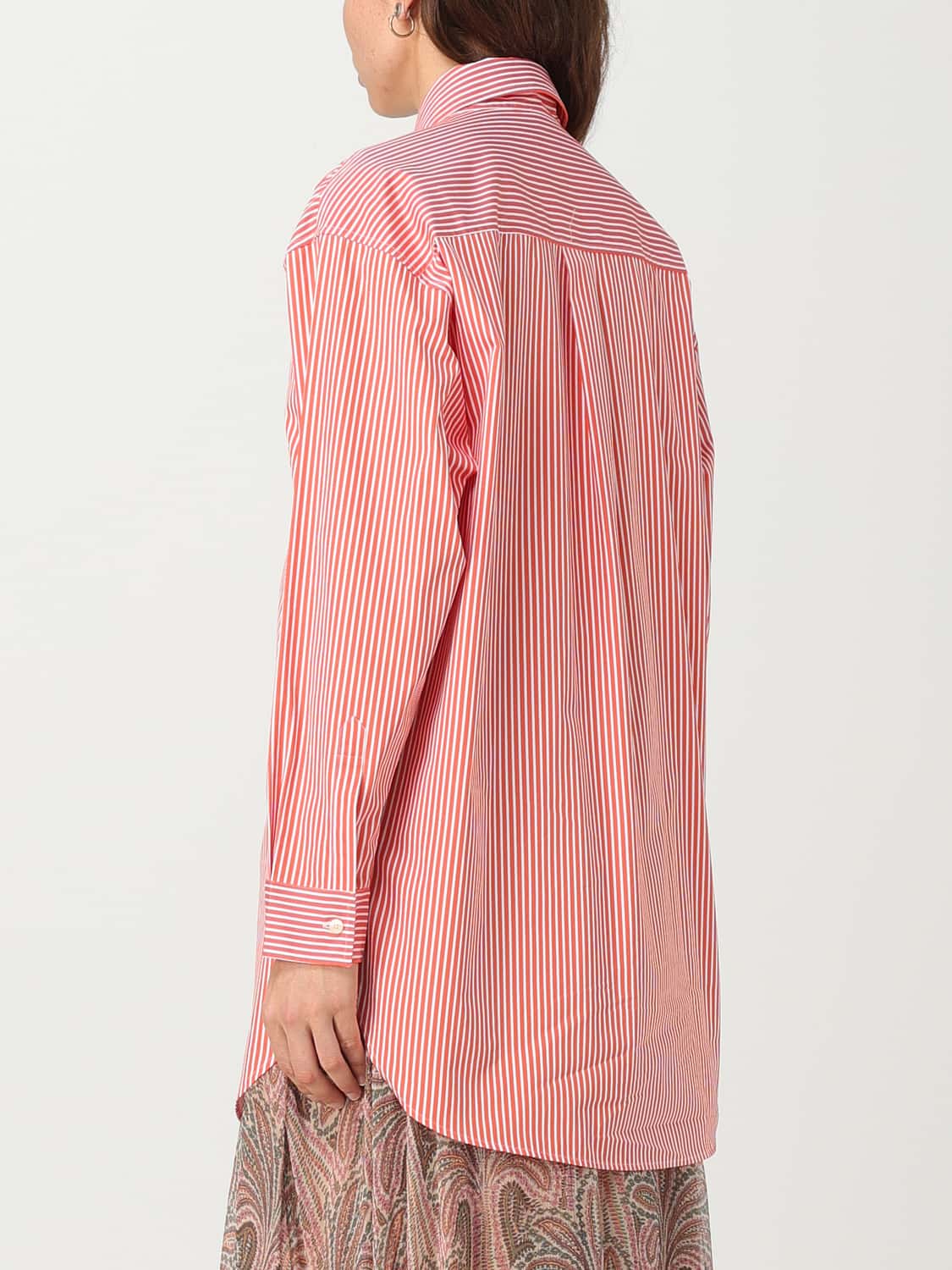 ETRO CAMICIA: Camicia Etro in cotone con stampa a righe, Arancione - Img 3