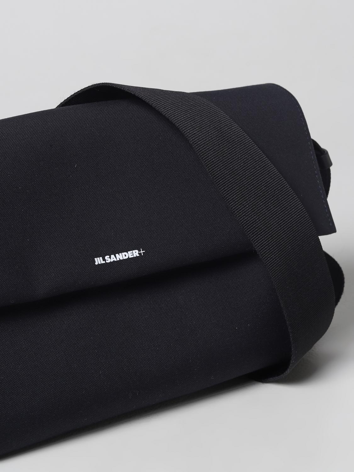 JIL SANDER BORSA A TRACOLLA: Borsa Jil Sander in canvas con logo stampato, Blue - Img 3