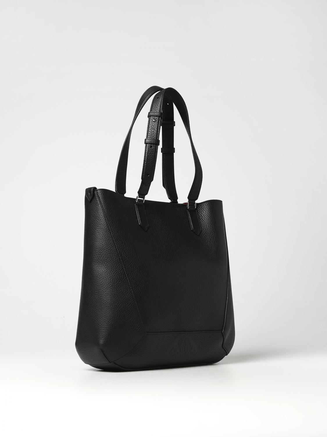 MCQUEEN BORSA A TRACOLLA: Borsa The Edge McQueen in pelle martellata, Nero - Img 2