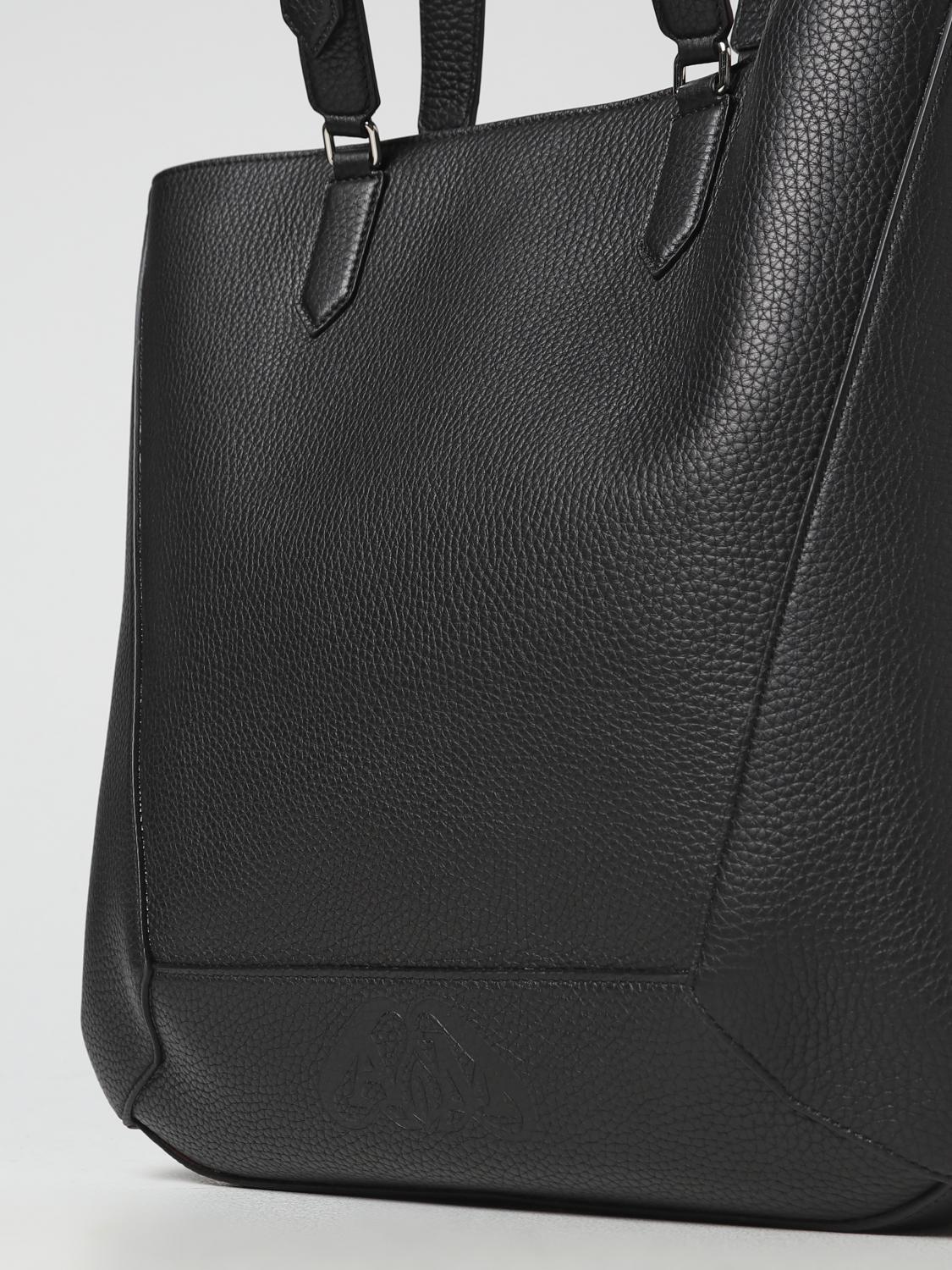 MCQUEEN BORSA A TRACOLLA: Borsa The Edge McQueen in pelle martellata, Nero - Img 3