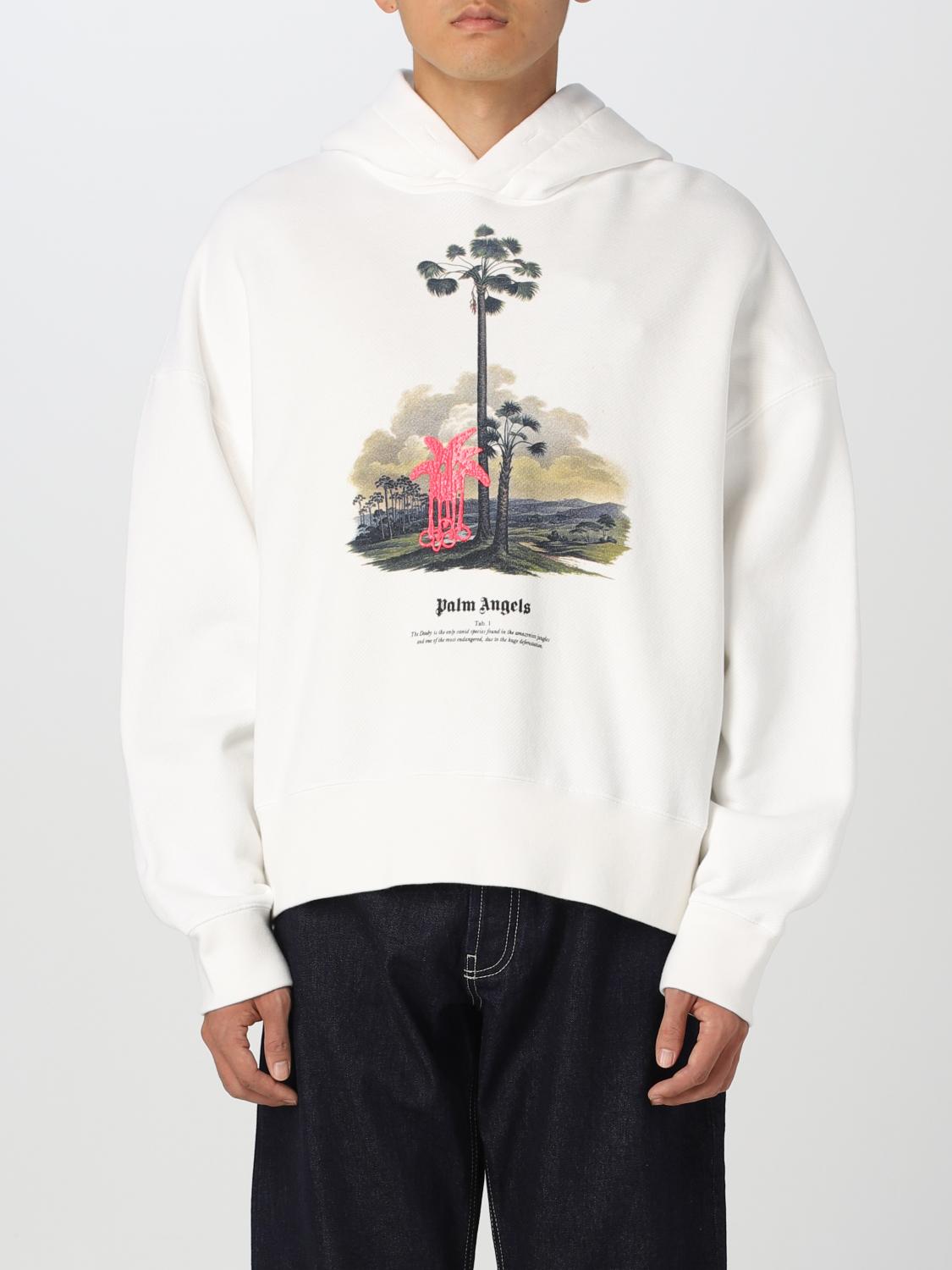 PALM ANGELS SWEATSHIRT: Palm Angels cotton sweatshirt with print, White - Img 1