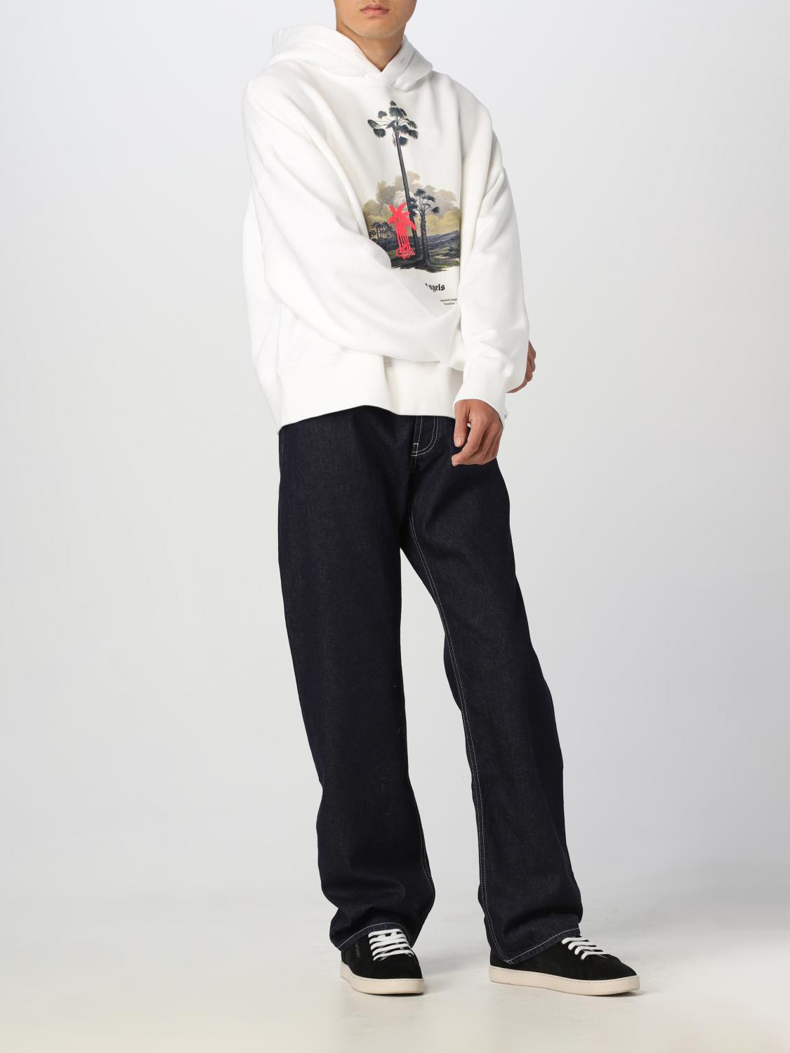 PALM ANGELS SWEATSHIRT: Palm Angels cotton sweatshirt with print, White - Img 2