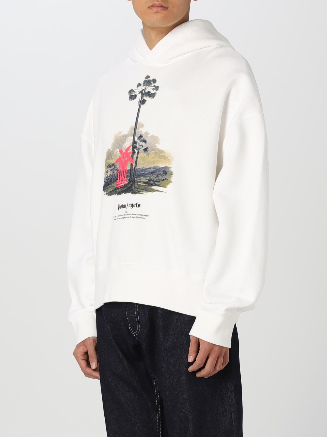 PALM ANGELS SWEATSHIRT: Palm Angels cotton sweatshirt with print, White - Img 4