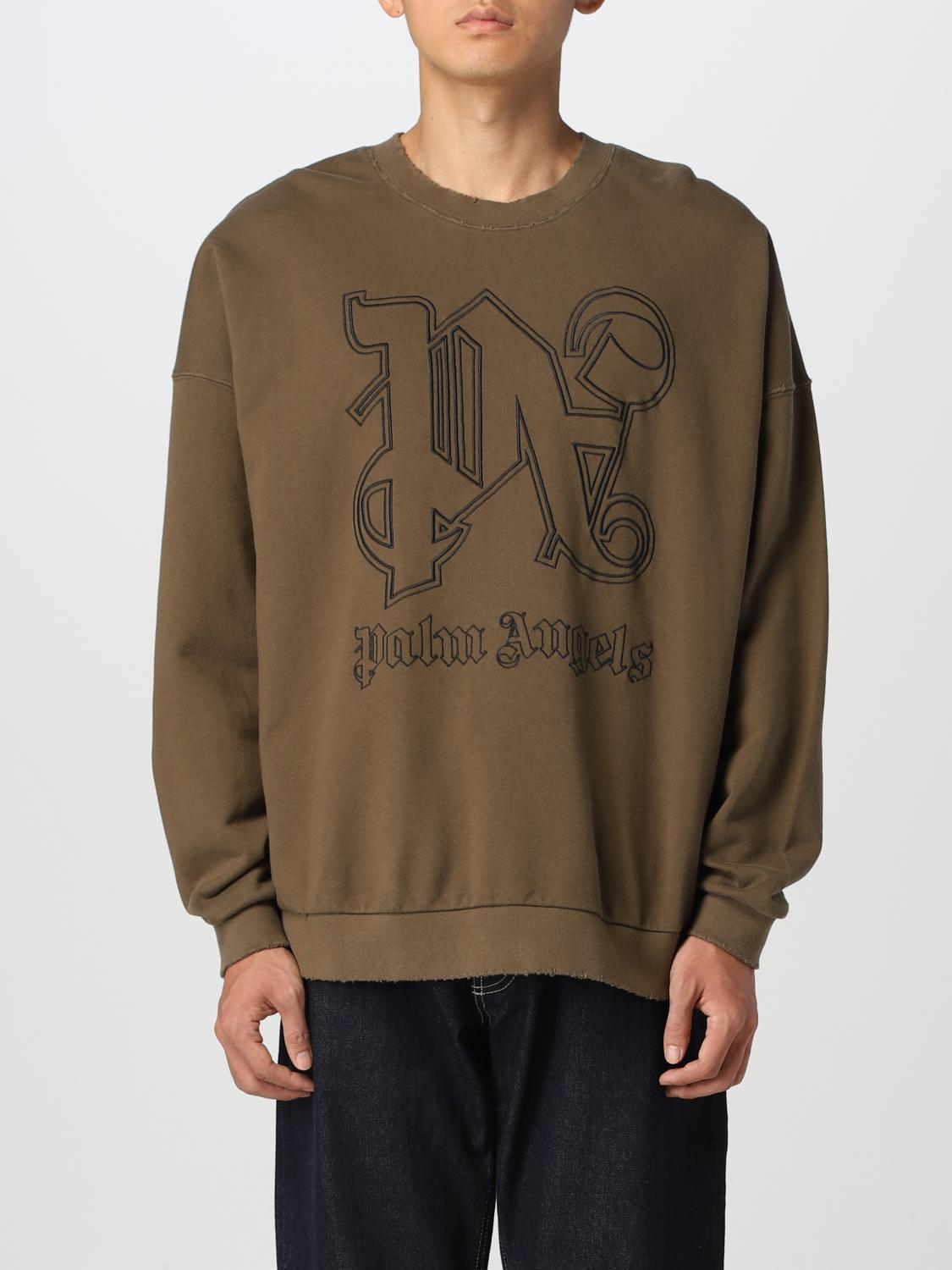 PALM ANGELS SWEATSHIRT: Pull homme Palm Angels, Olive - Img 1