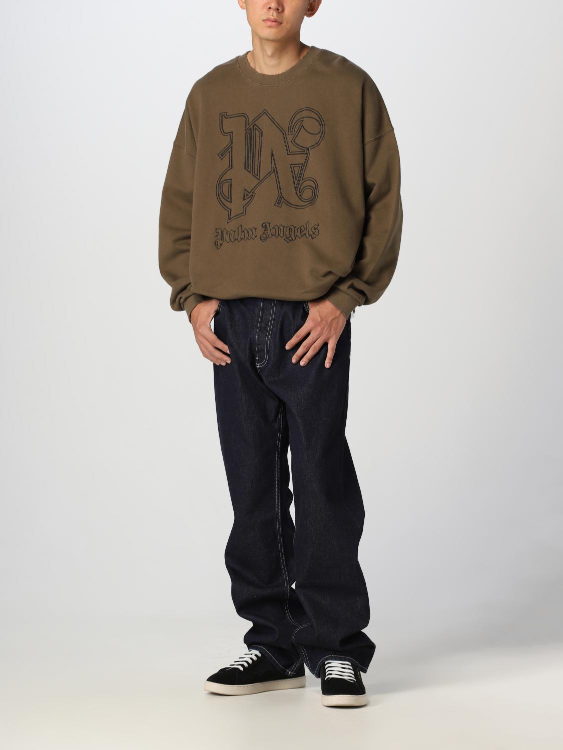 PALM ANGELS SWEATSHIRT: Pull homme Palm Angels, Olive - Img 2