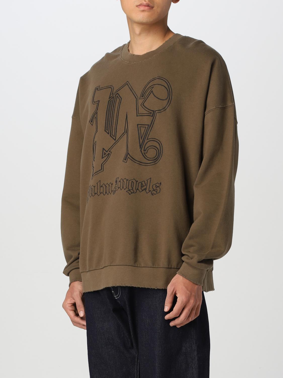 PALM ANGELS SWEATSHIRT: Pull homme Palm Angels, Olive - Img 4