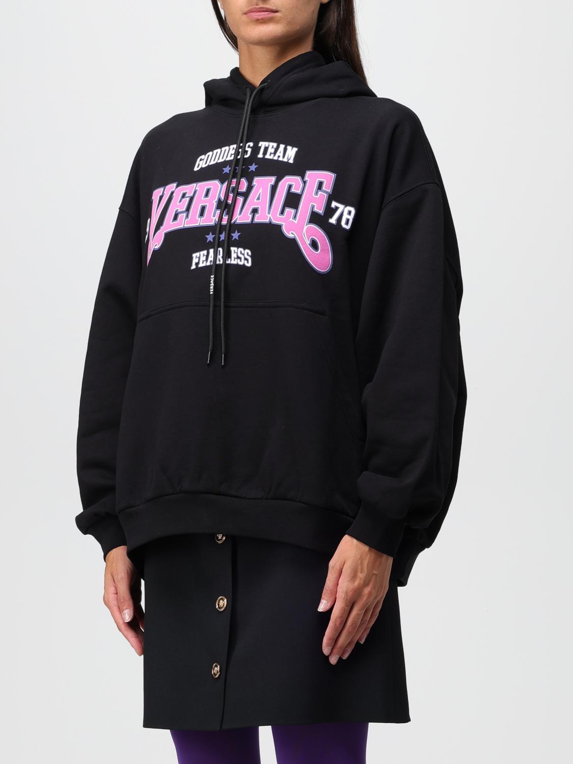 VERSACE SWEATSHIRT: Versace cotton sweatshirt with logo, Black - Img 4