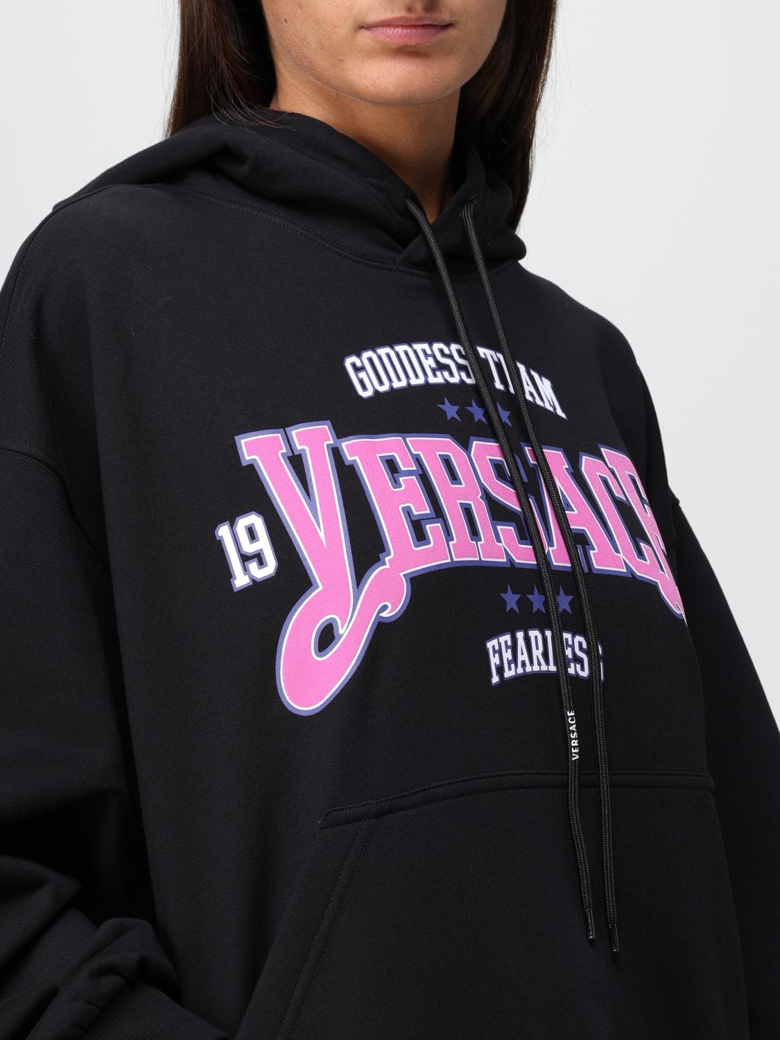 VERSACE SWEATSHIRT: Versace cotton sweatshirt with logo, Black - Img 5