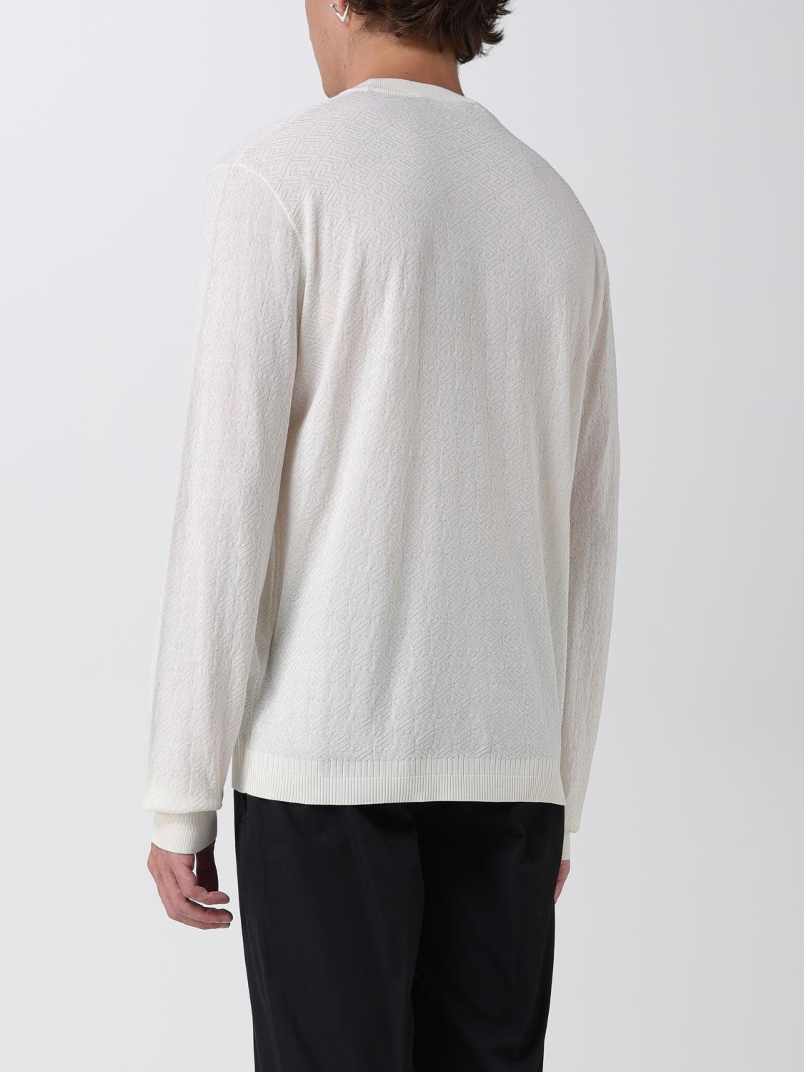 VERSACE SWEATER: Versace La Greca sweater in silk and cotton blend, Ivory - Img 3