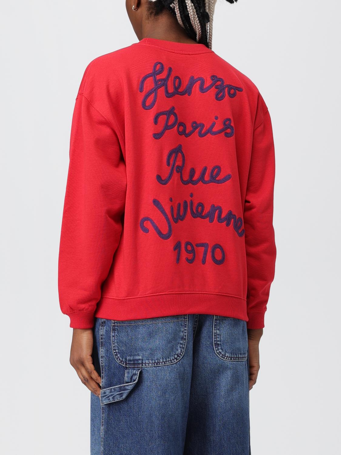 KENZO: Felpa in cotone Rosso Felpa Kenzo FD62SW0714MF online