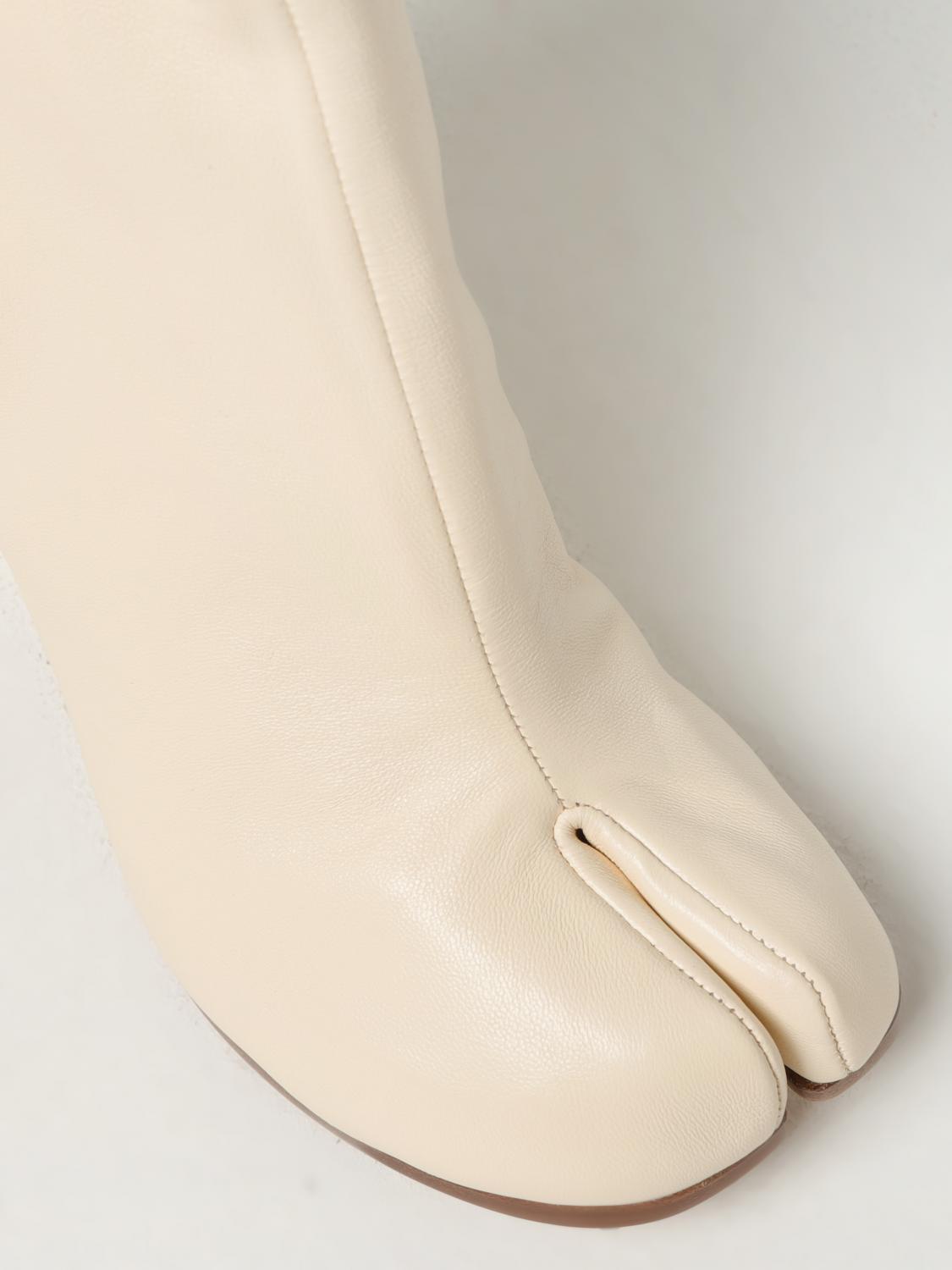 MAISON MARGIELA STIVALI: Stivaletto Tabi Maison Margiela in pelle, Bianco - Img 4