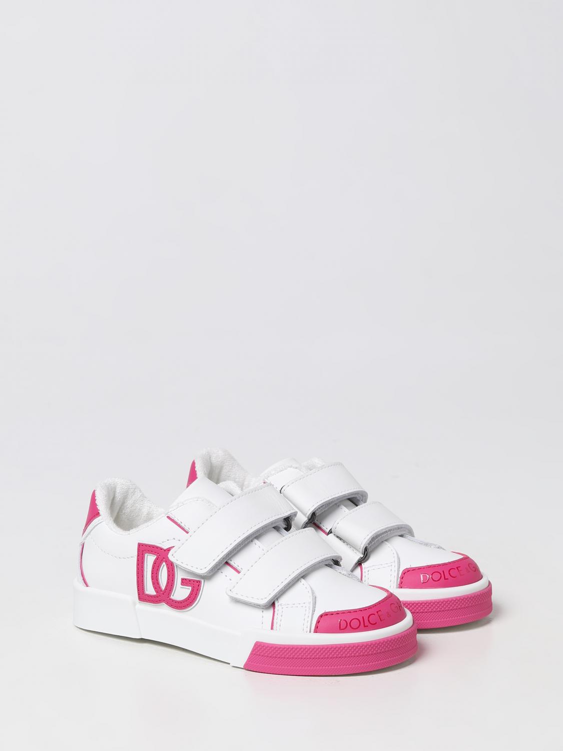 Dolce & Gabbana leather sneakers with DG monogram - Fuchsia