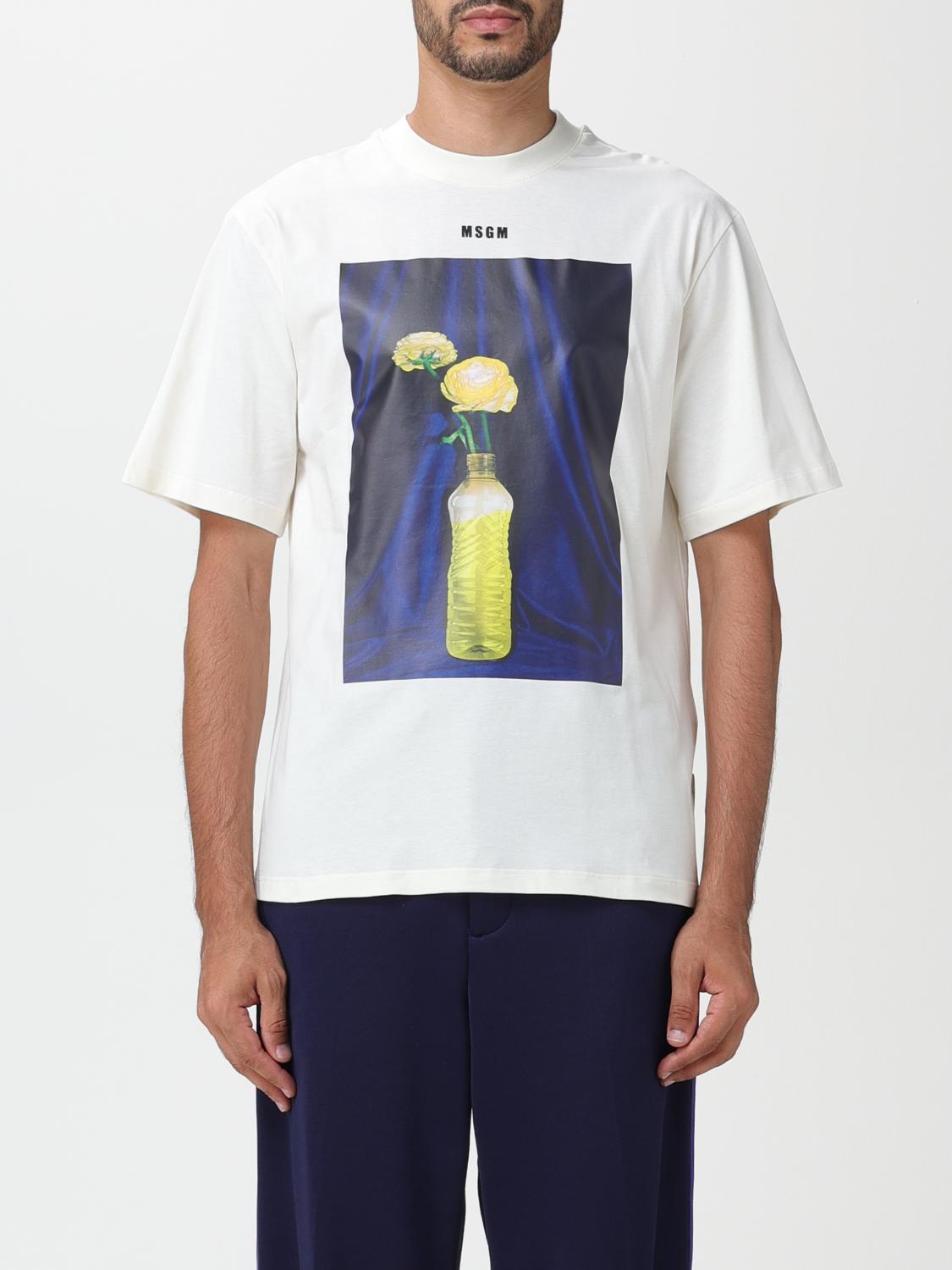 MSGM T-SHIRT: T-shirt Fantastic Green MSGM in cotone con stampa, Crema - Img 1