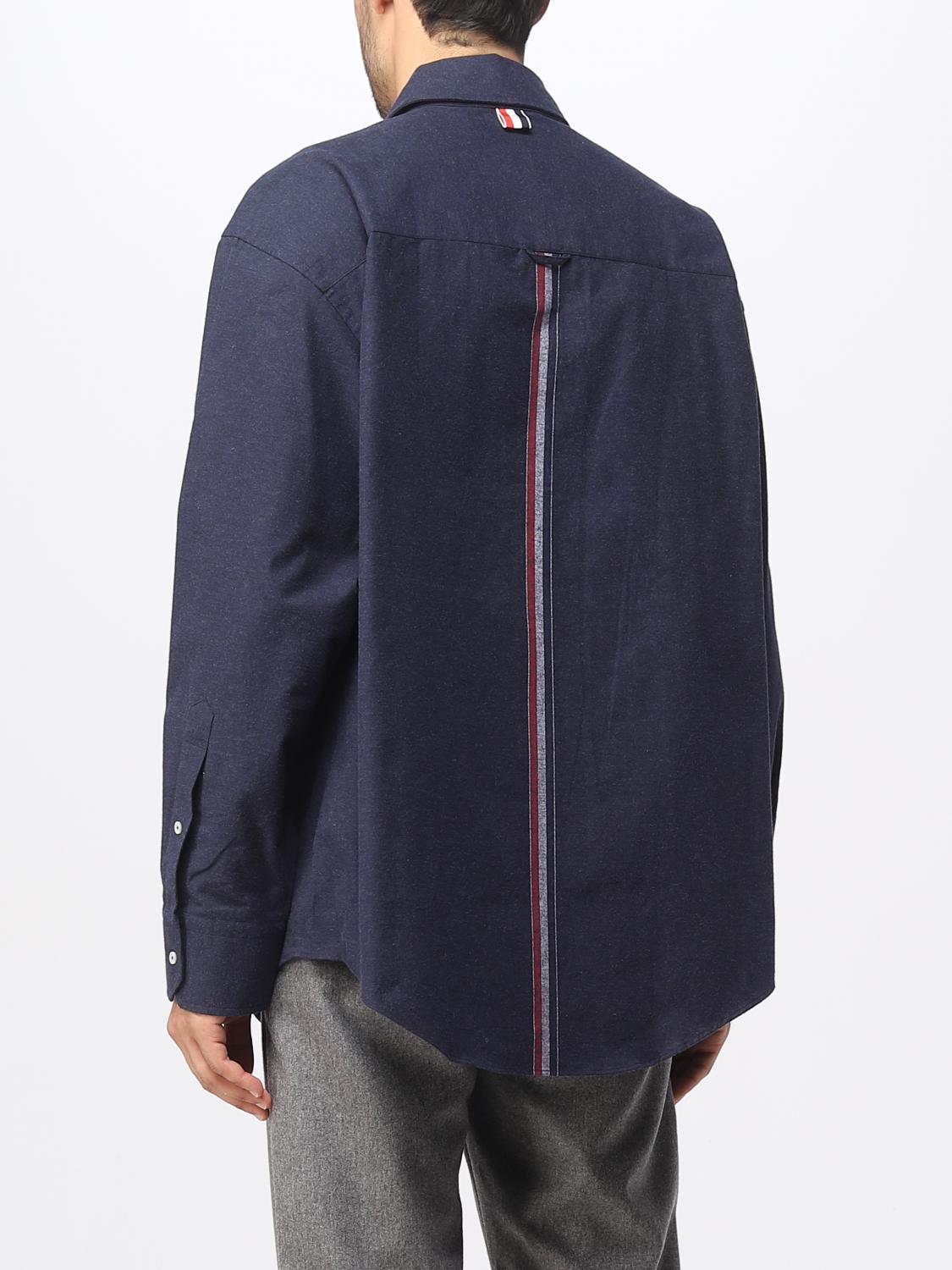 THOM BROWNE SHIRT: Thom Browne shirt in brushed cotton, Blue - Img 3