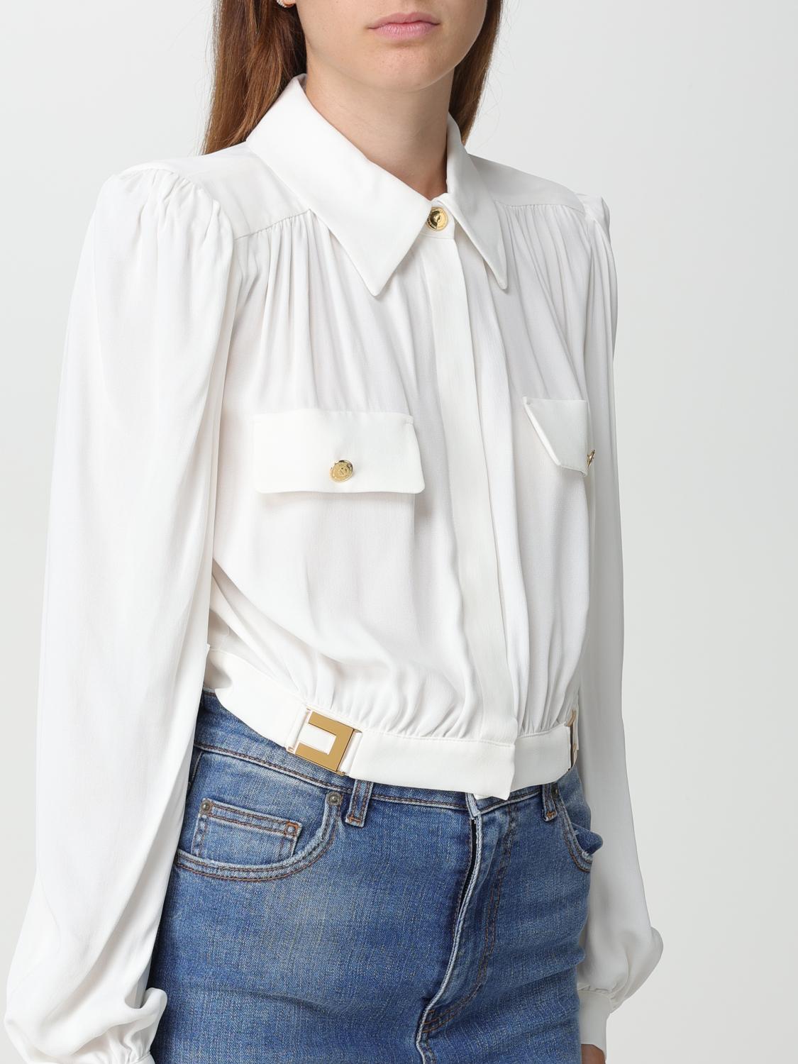 ELISABETTA FRANCHI HEMDBLUSE: Hemdbluse damen Elisabetta Franchi, Ivory - Img 3