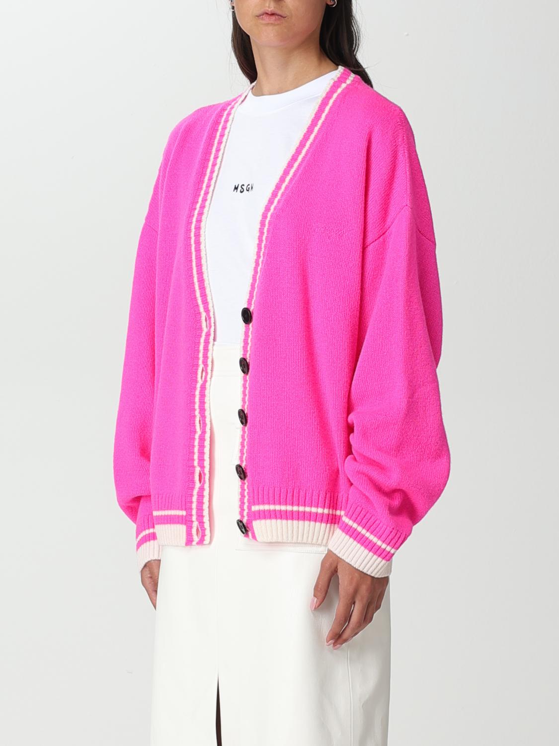 MSGM cardigan in wool and cashmere Fuchsia MSGM cardigan 3541MDM270237787 online at GIGLIO.COM