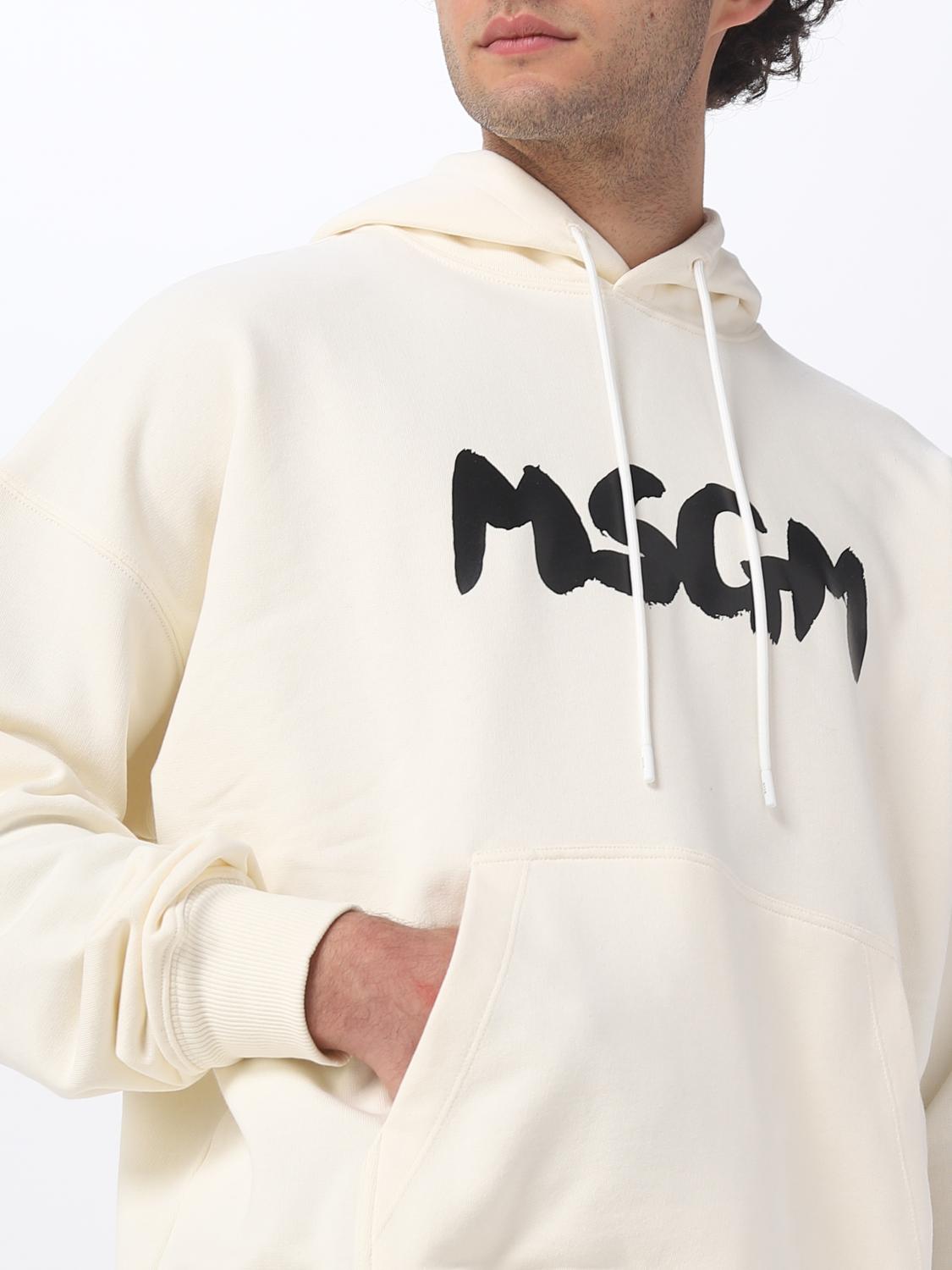 MSGM SWEATSHIRT: MSGM cotton sweatshirt with logo, White - Img 4