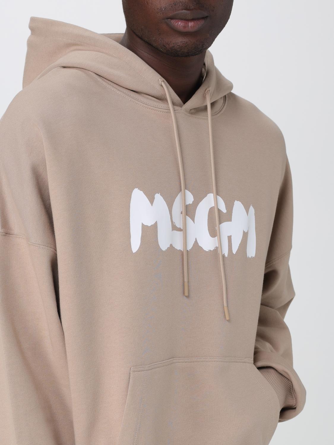 MSGM SWEATSHIRT: MSGM cotton sweatshirt with logo, Beige - Img 5