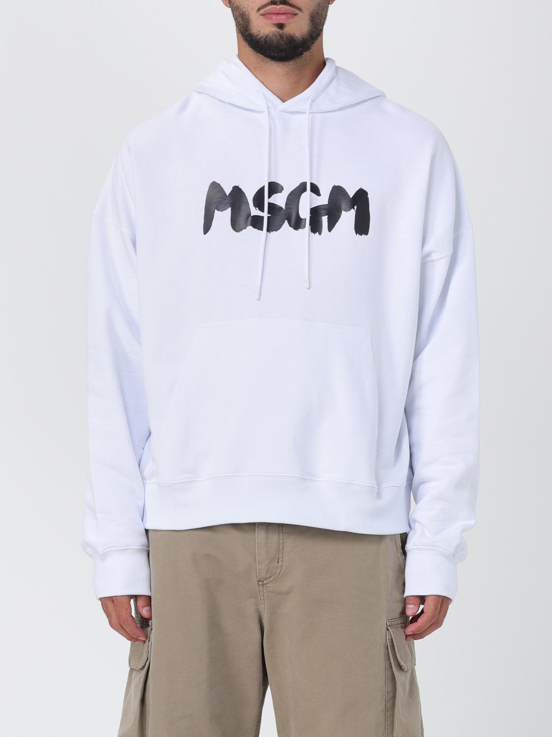 MSGM FELPA: Felpa MSGM in cotone con logo, Bianco 1 - Img 1