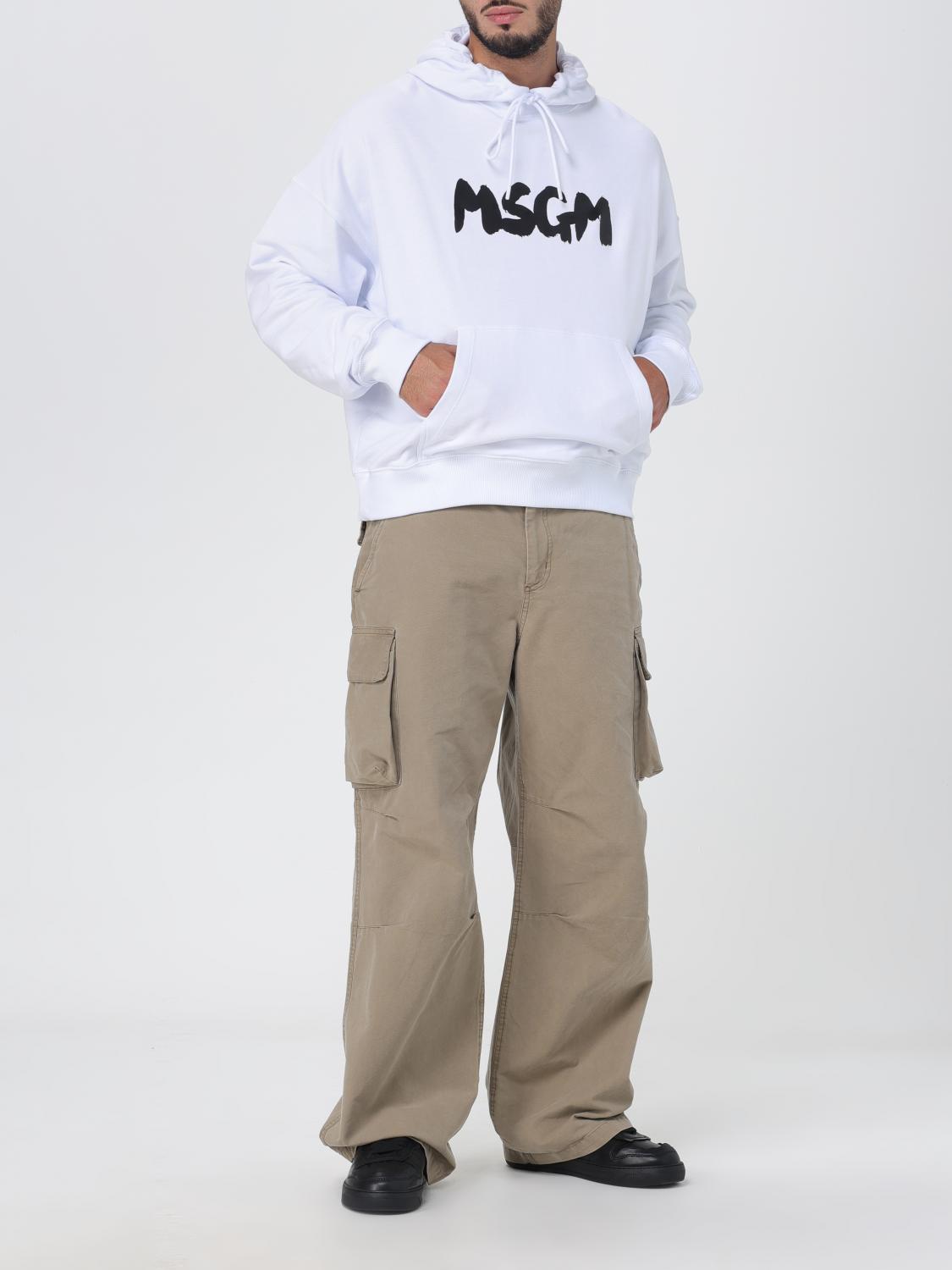 MSGM FELPA: Felpa MSGM in cotone con logo, Bianco 1 - Img 2