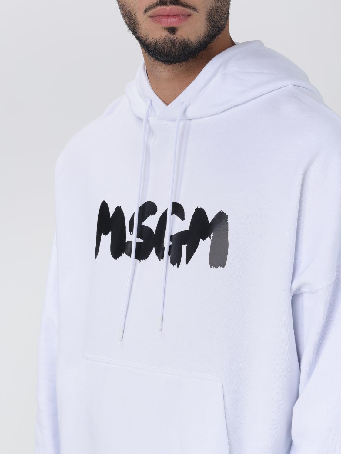 MSGM FELPA: Felpa MSGM in cotone con logo, Bianco 1 - Img 4