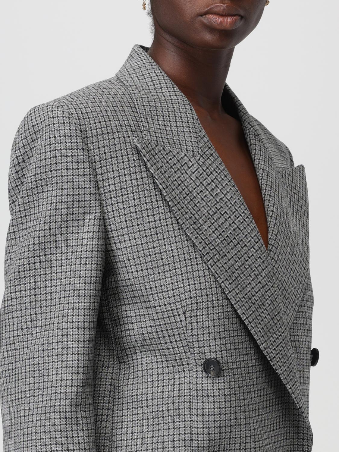 アウターその他 MSGM Woman Blazer Grey 3541MDG19237700 96 MSGM: blazer in checked wool - Grey | MSGM blazer