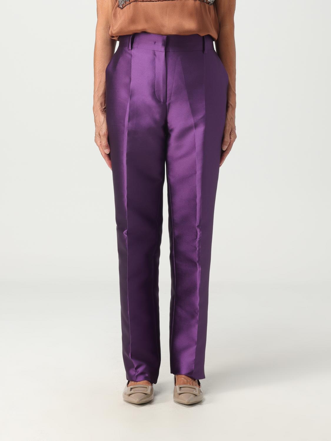 ALBERTA FERRETTI PANTALONI: Pantalone Alberta Ferretti in misto seta, Viola - Img 1